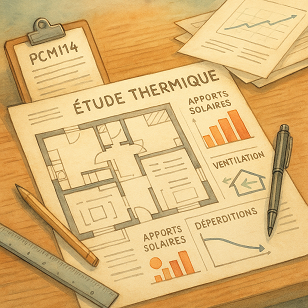 Illustration d'un plan architectural pour étude thermique