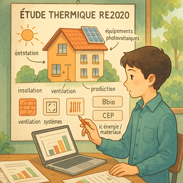 Schéma de l’étude thermique RE2020