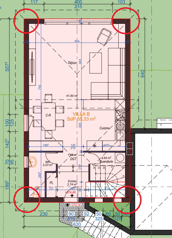  Plan possèdant 4 angles sortant et 0 angles entrant.