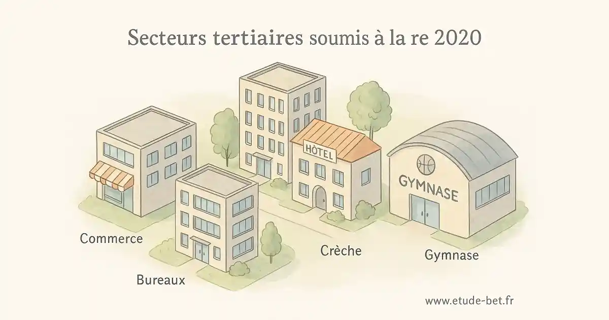 Typologie des bâtiments tertiaires concernés par la re2020