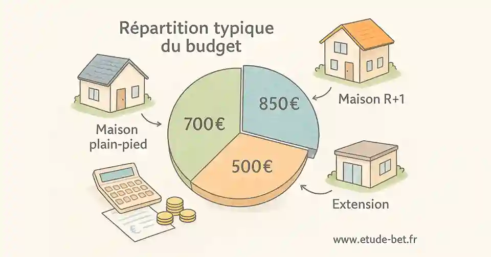 Répartition du budget pour une étude thermique re2020