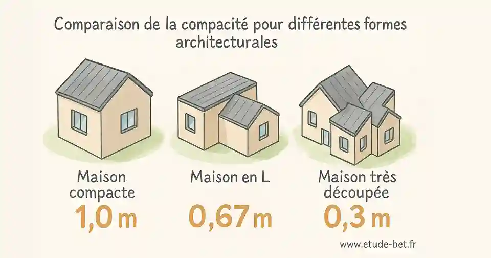 Exemples de calcul de compacité selon les formes