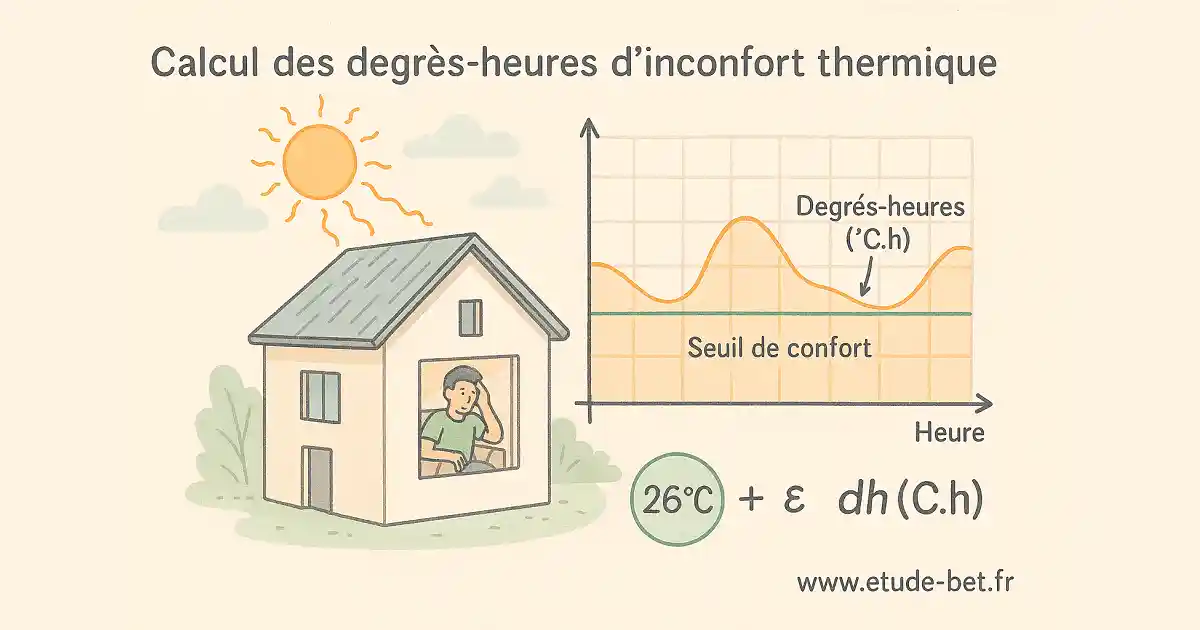 Schéma explicatif du calcul des degrés-heures DH dans la RE2020