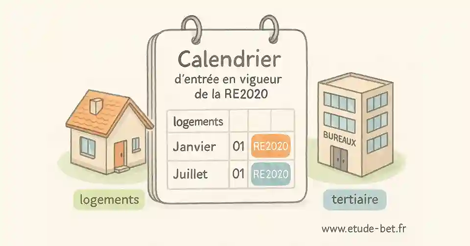 Calendrier d'application re2020 par type de bâtiment