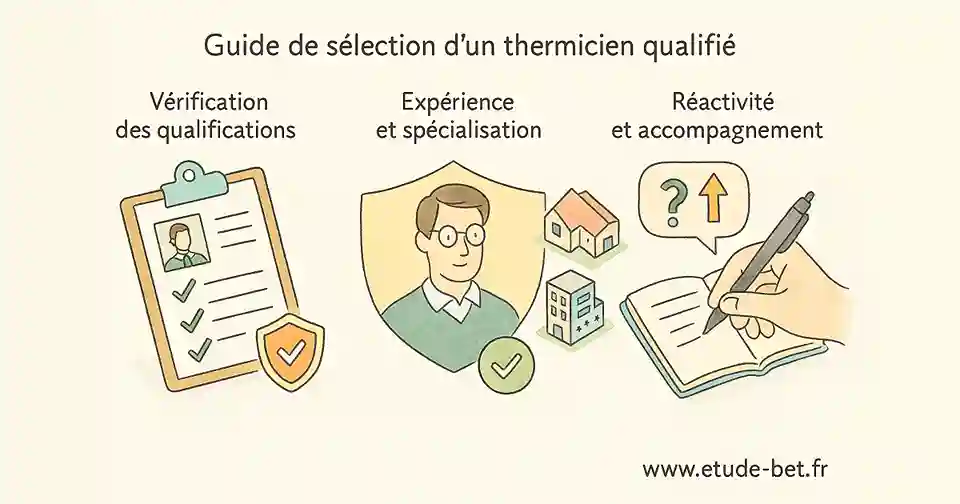 Critères de choix d'un professionnel pour l'attestation re2020