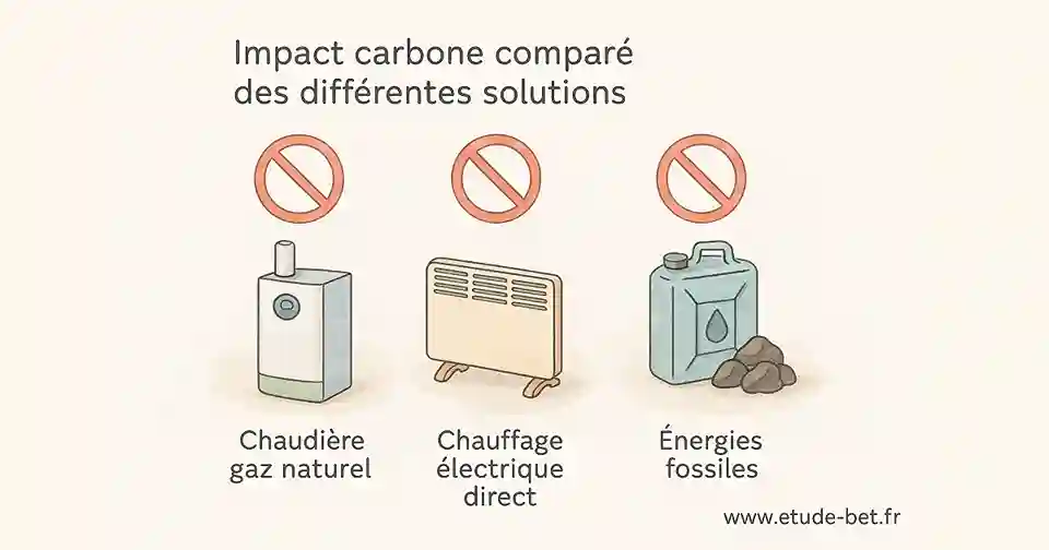 Comparaison de l'impact carbone des systèmes de chauffage