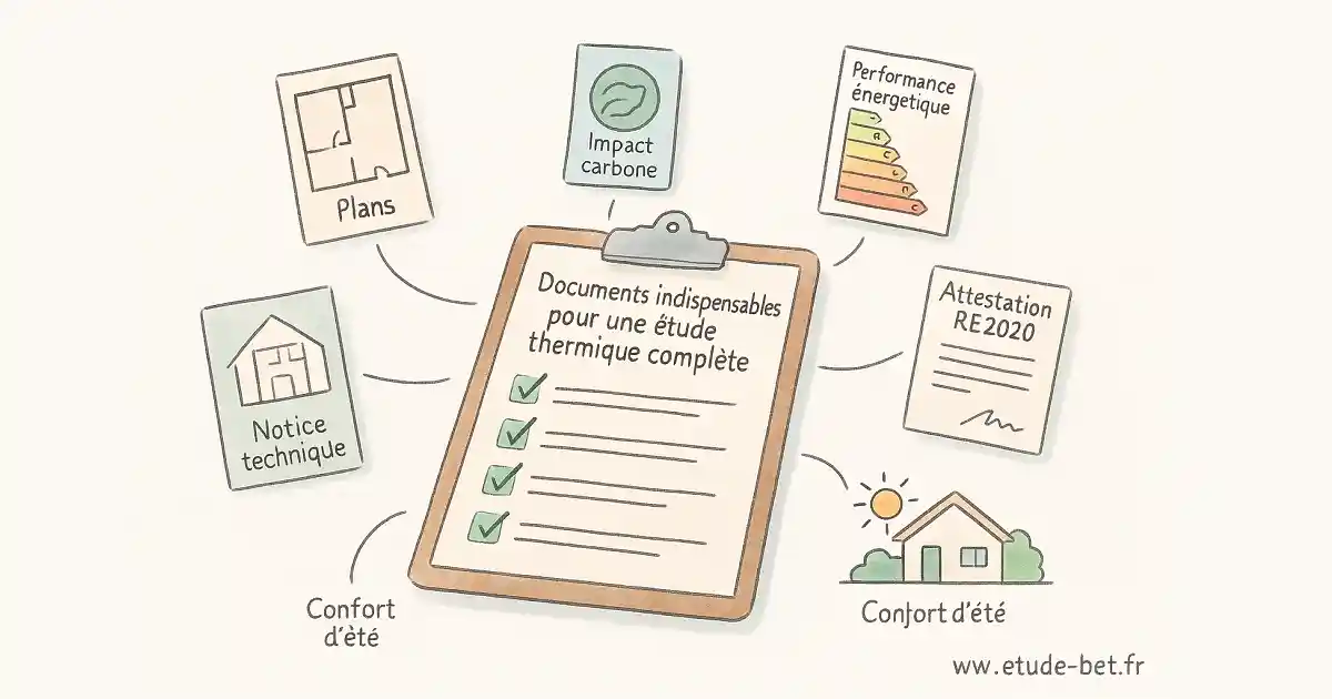Check-list des documents nécessaires pour étude thermique re2020