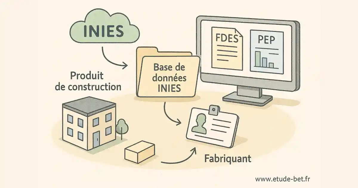 Base de données INIES et fiches FDES pour l'IC construction