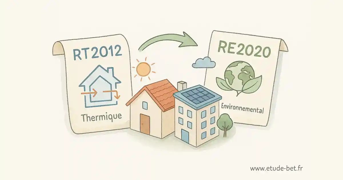 Évolution conceptuelle de la RT2012 vers la RE2020