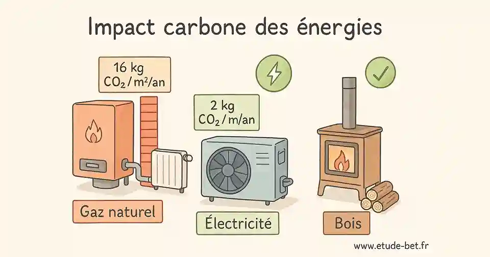 Comparaison impact carbone des différentes énergies