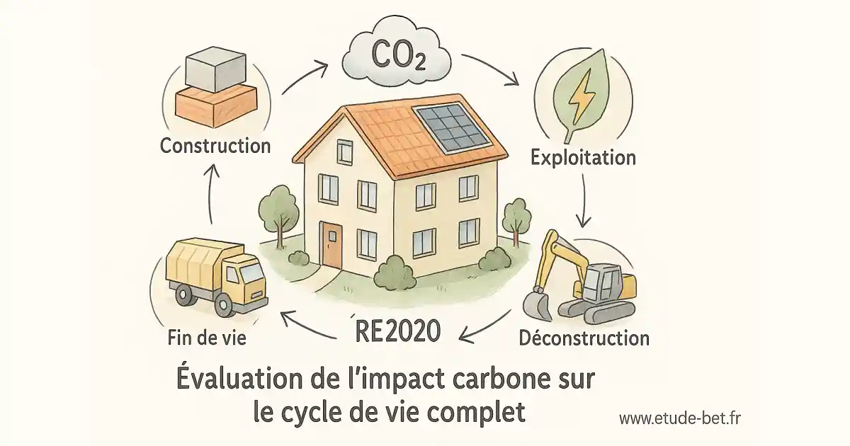 Cycle de vie et impact carbone d'un bâtiment re2020