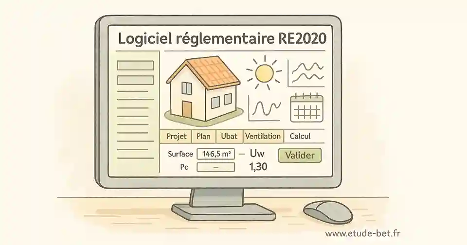 Interface d'un logiciel de calcul thermique re2020