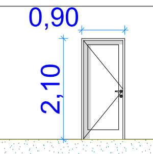  Porte d'entrée de dimension 90 / 210 