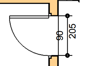  Porte d'entrée de dimension 90 / 205 