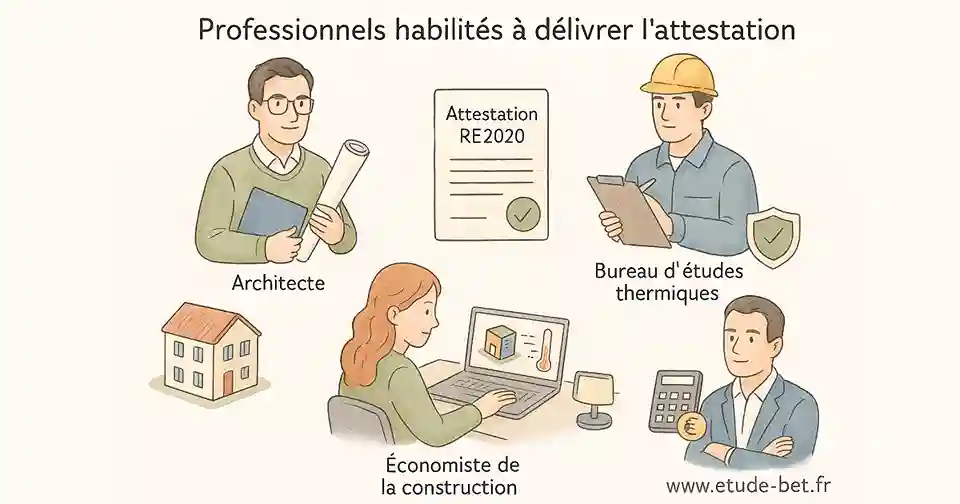 Professionnel qualifiés pour délivrer l'attestation re2020