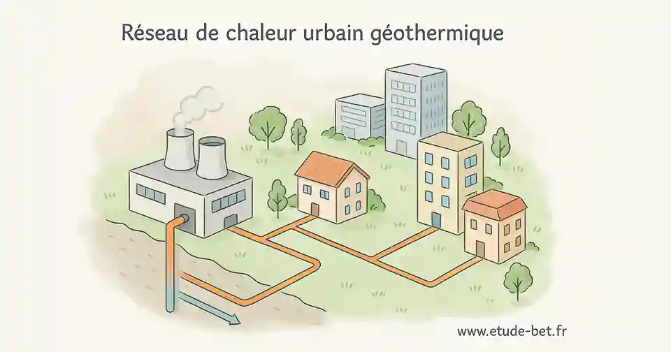 Réseau de chaleur urbain géothermique