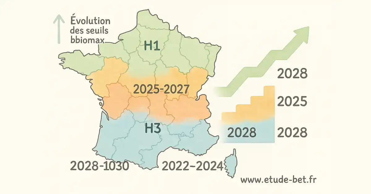 Zones climatiques et seuils bbiomax re2020