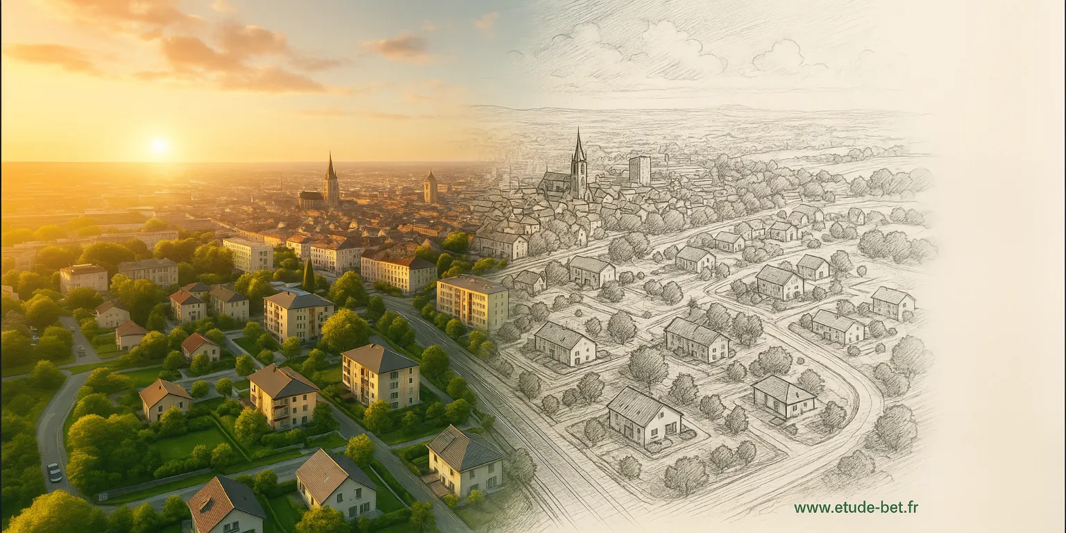 Vue aérienne de Dijon et son agglomération