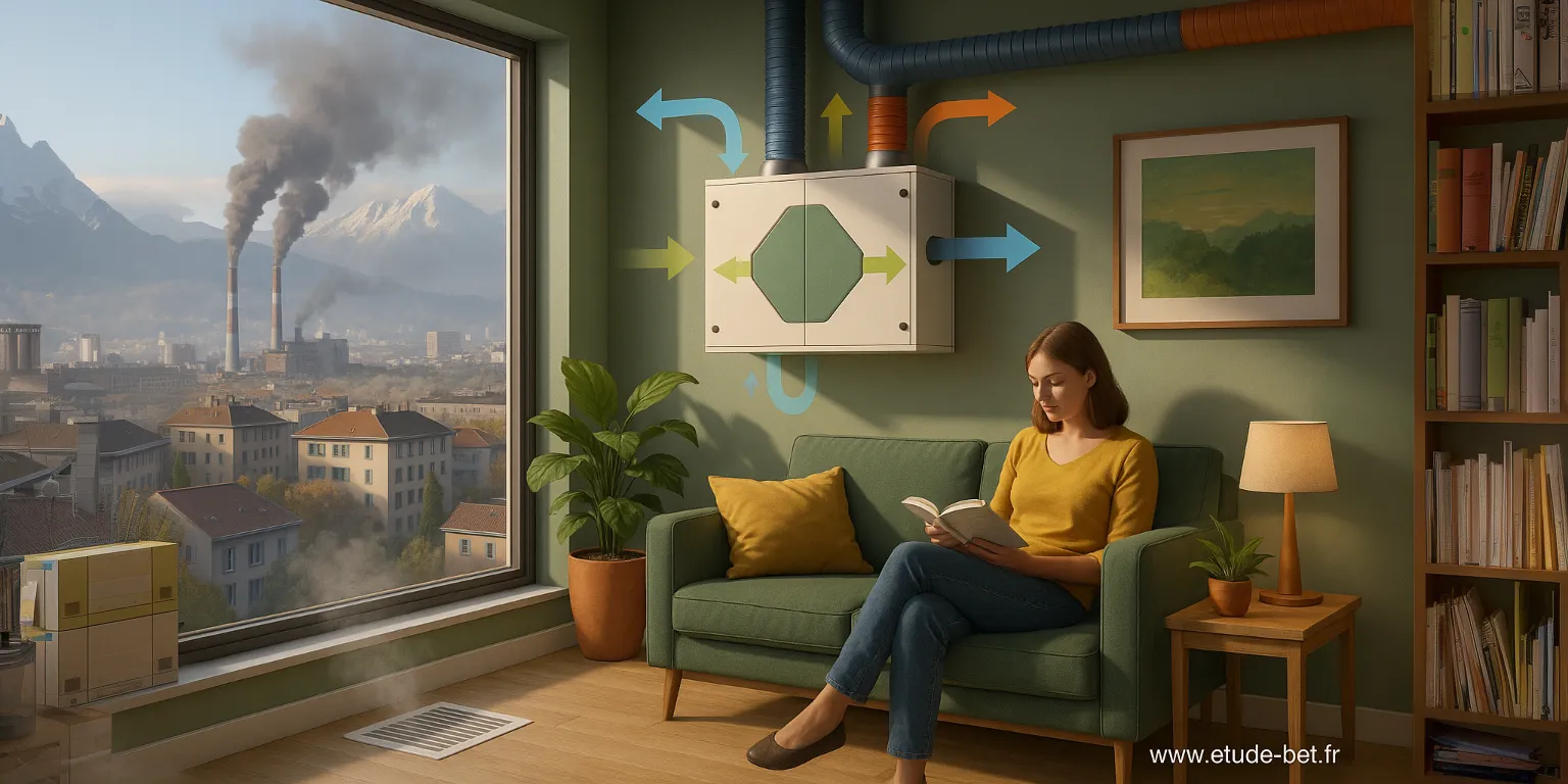 Schéma illustrant les enjeux de qualité de l'air à Grenoble