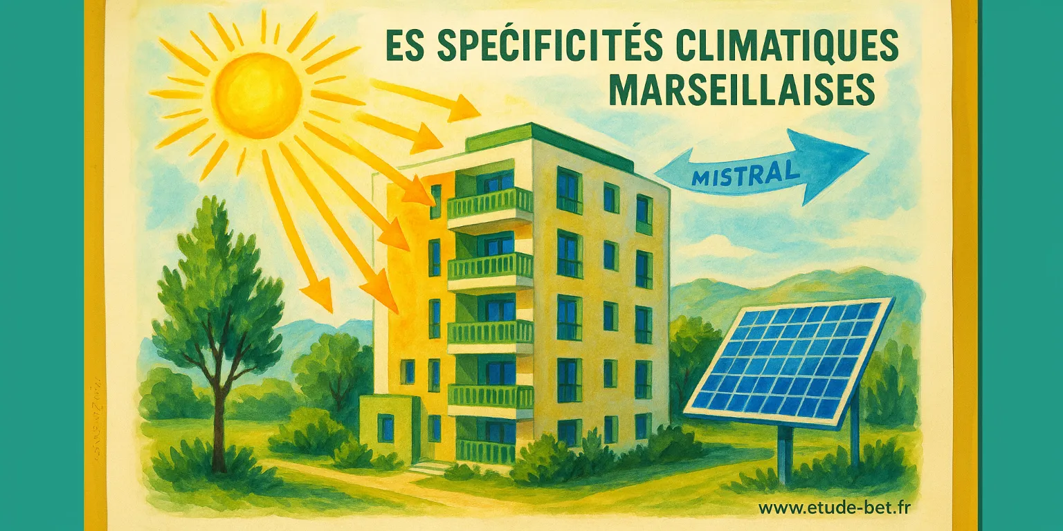 Fort ensoleillement méditerranéen à Marseille favorisant le solaire