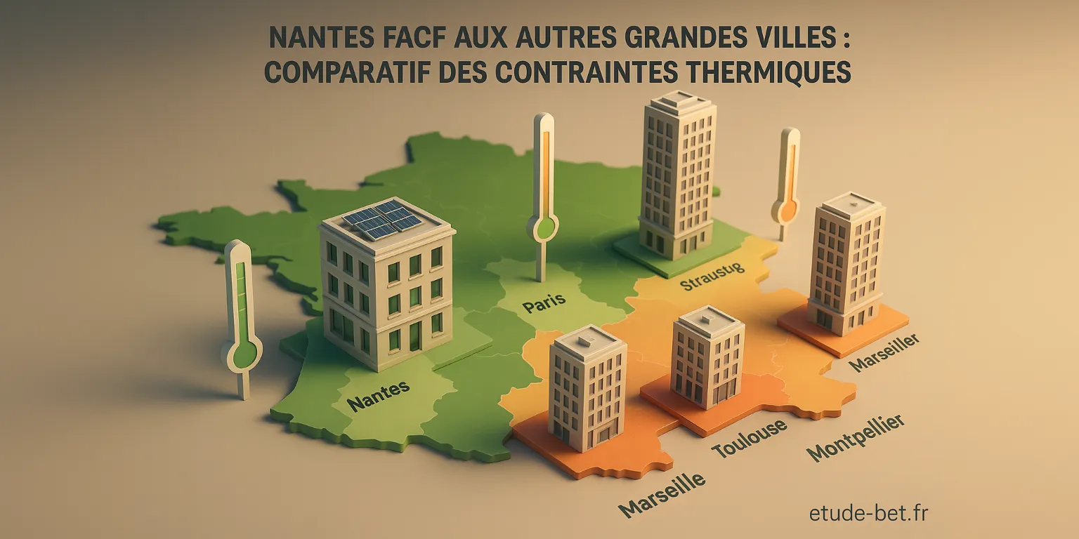 Comparatif Nantes avec les grandes villes françaises pour les études thermiques