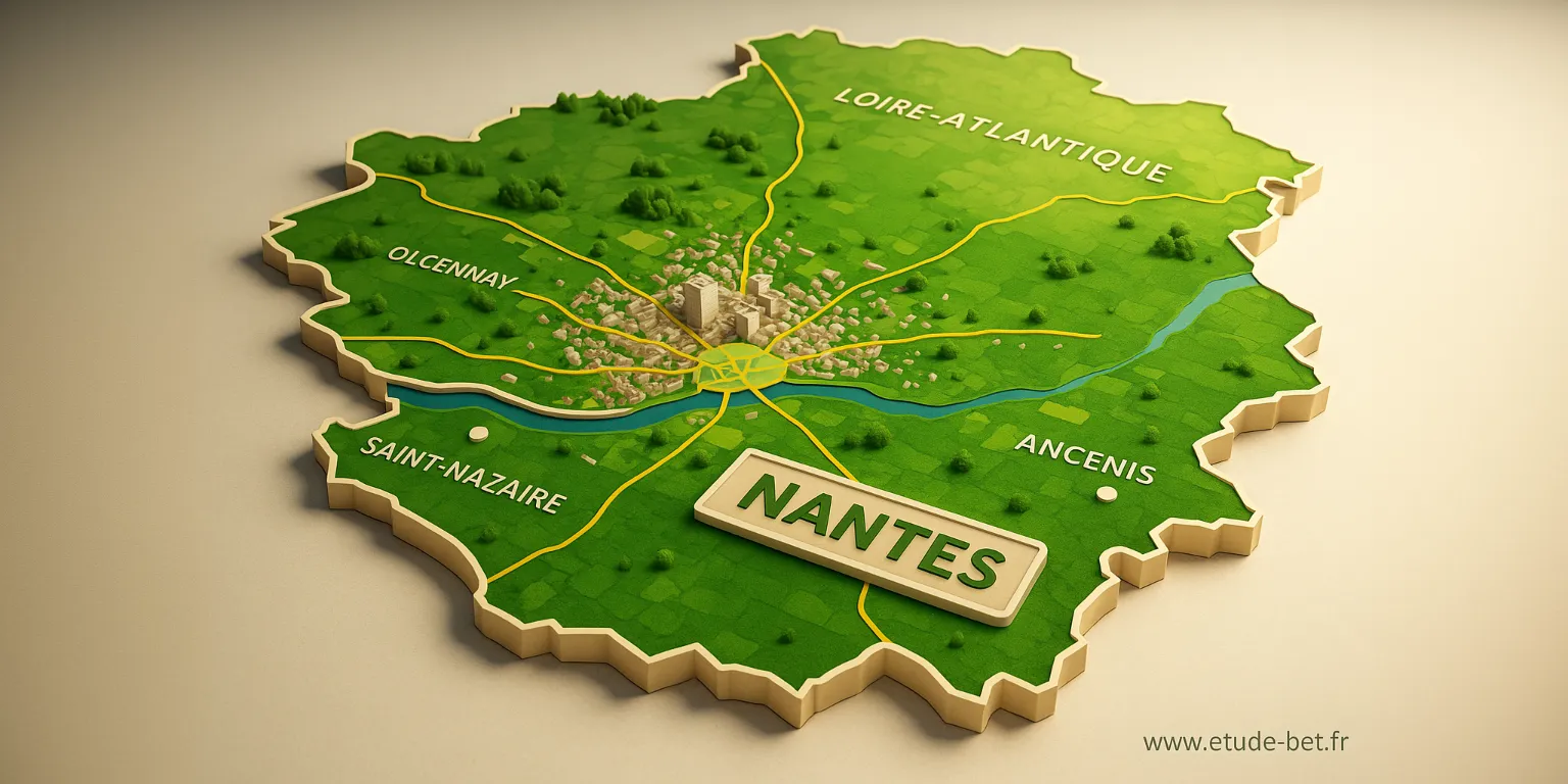 Carte de Nantes et sa métropole en Loire-Atlantique