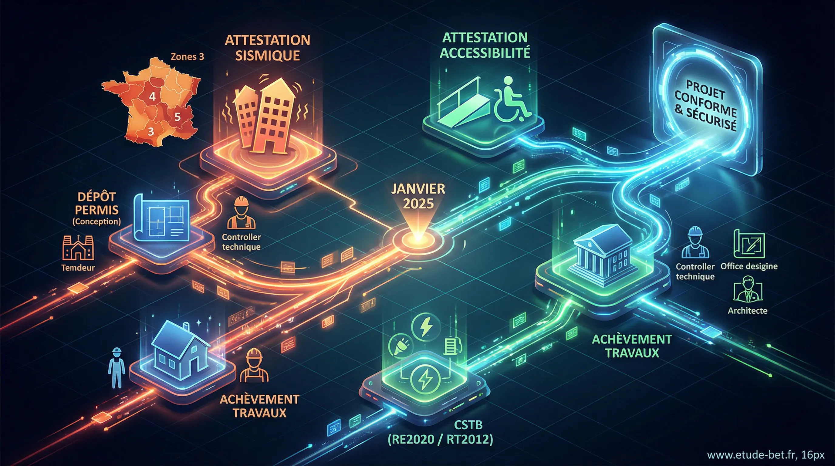 Illustration des normes d'accessibilité pour les constructions neuves