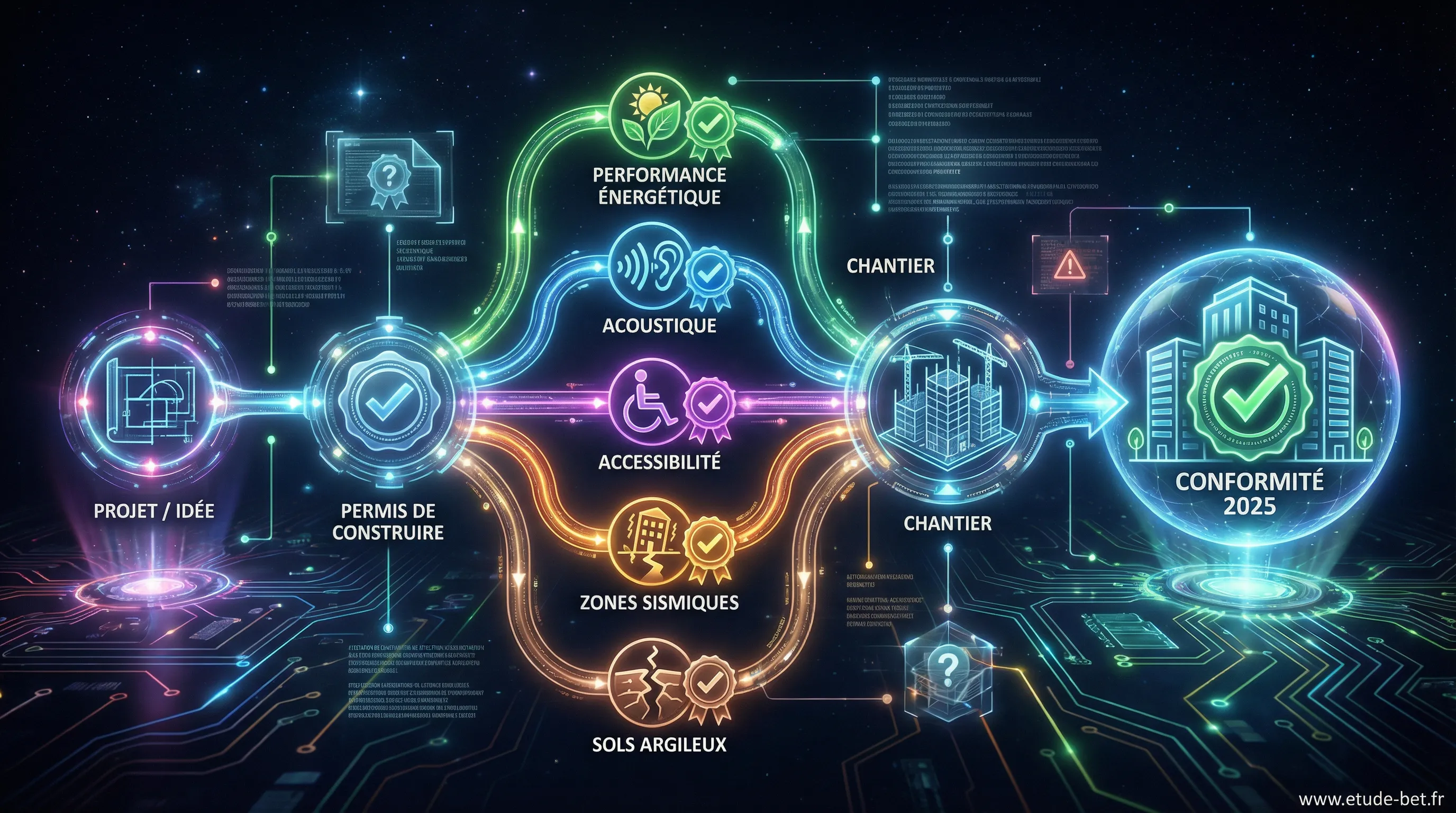 Schéma des attestations réglementaires requises pour un permis de construire