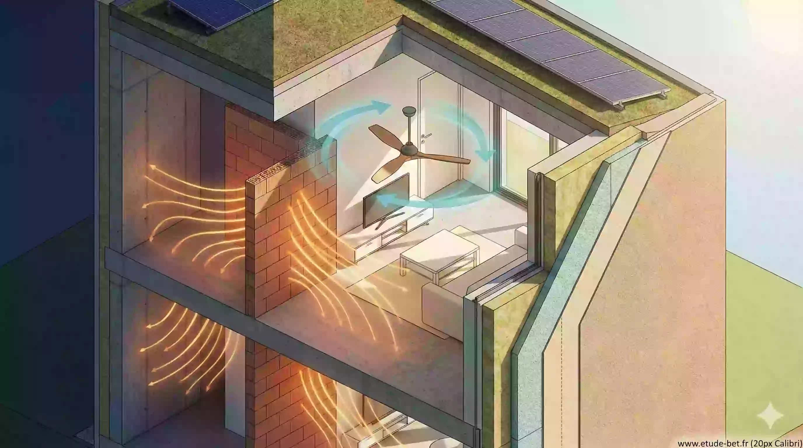 Brasseur d'air plafond pour le confort d'été en re2020