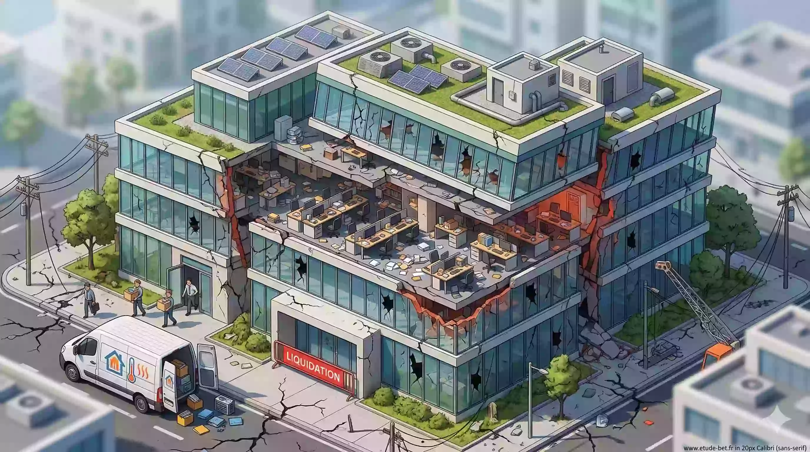 Bureau d'études thermiques en difficulté financière - liquidation judiciaire