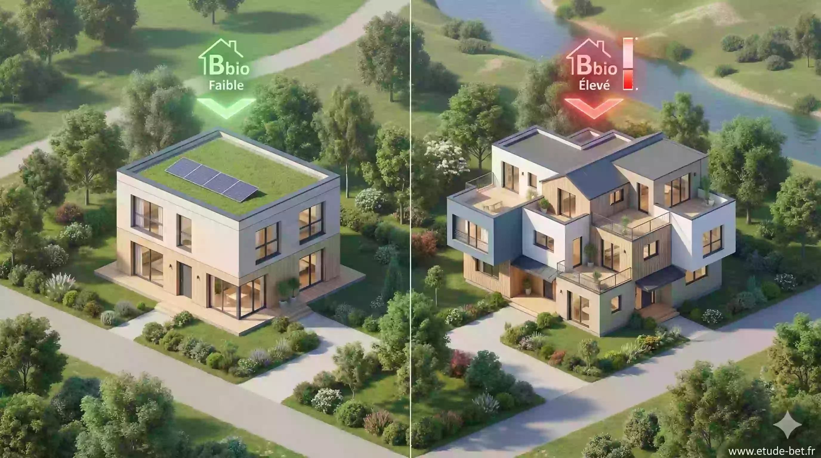 Comparaison de la compacité de différentes formes de maison en re2020