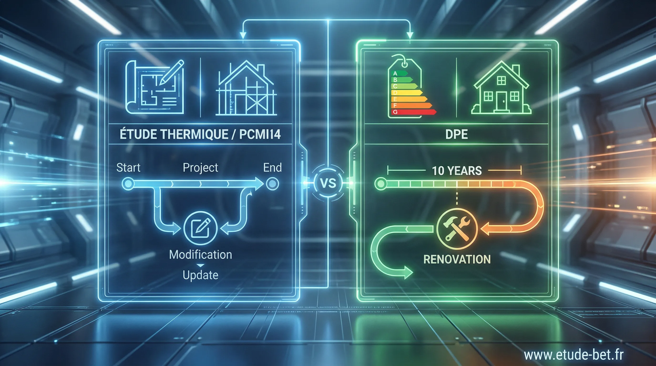 Tableau comparatif étude thermique et DPE