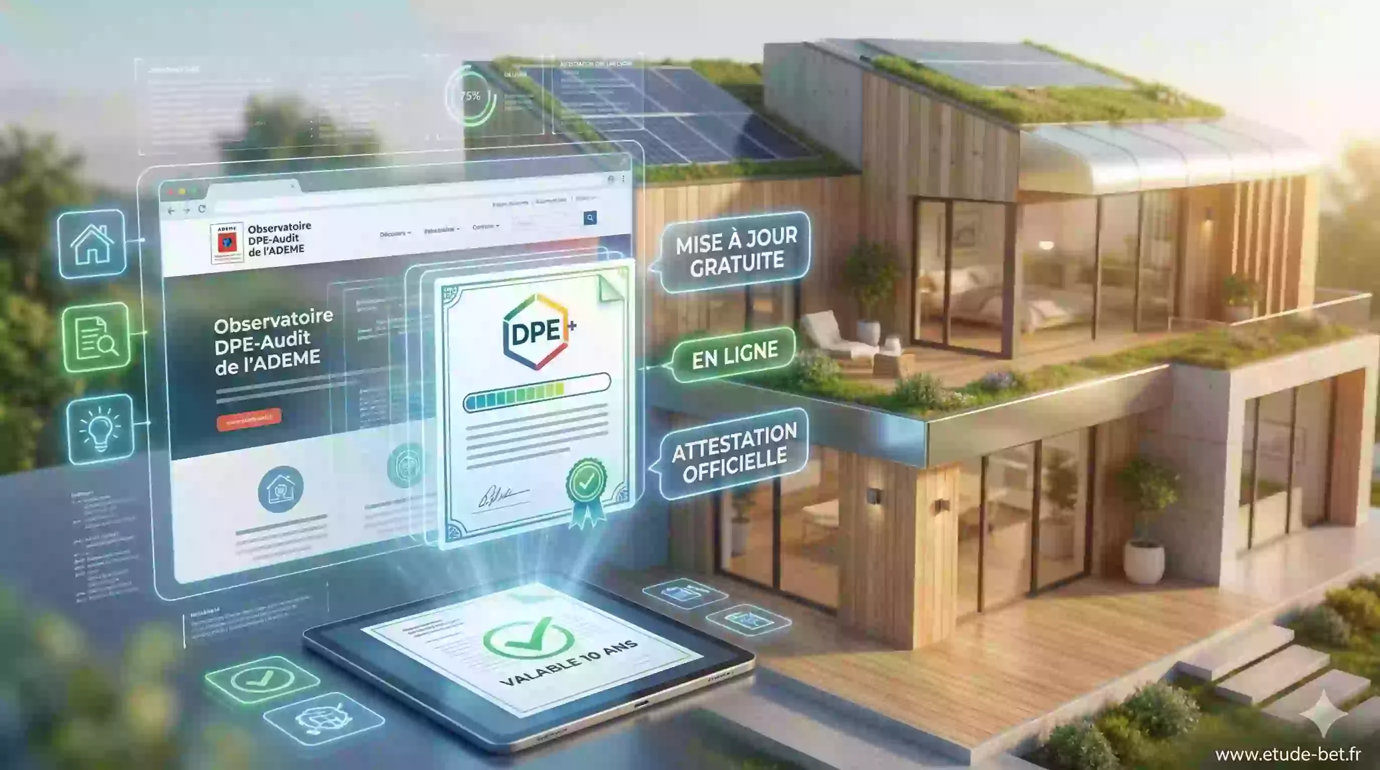 Interface de mise à jour dpe sur le site ademe