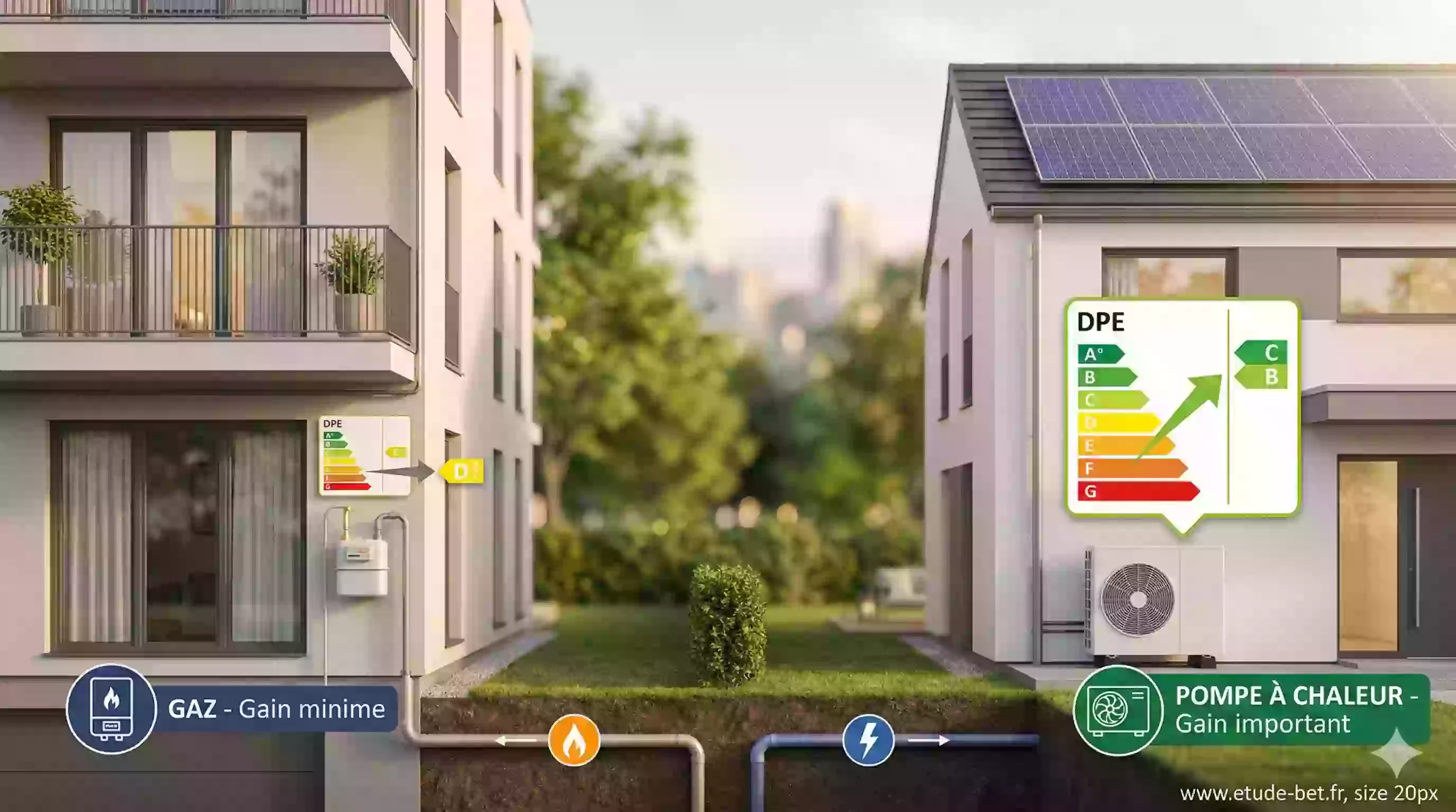 Exemples de reclassement d'étiquettes DPE avec le nouveau coefficient de conversion