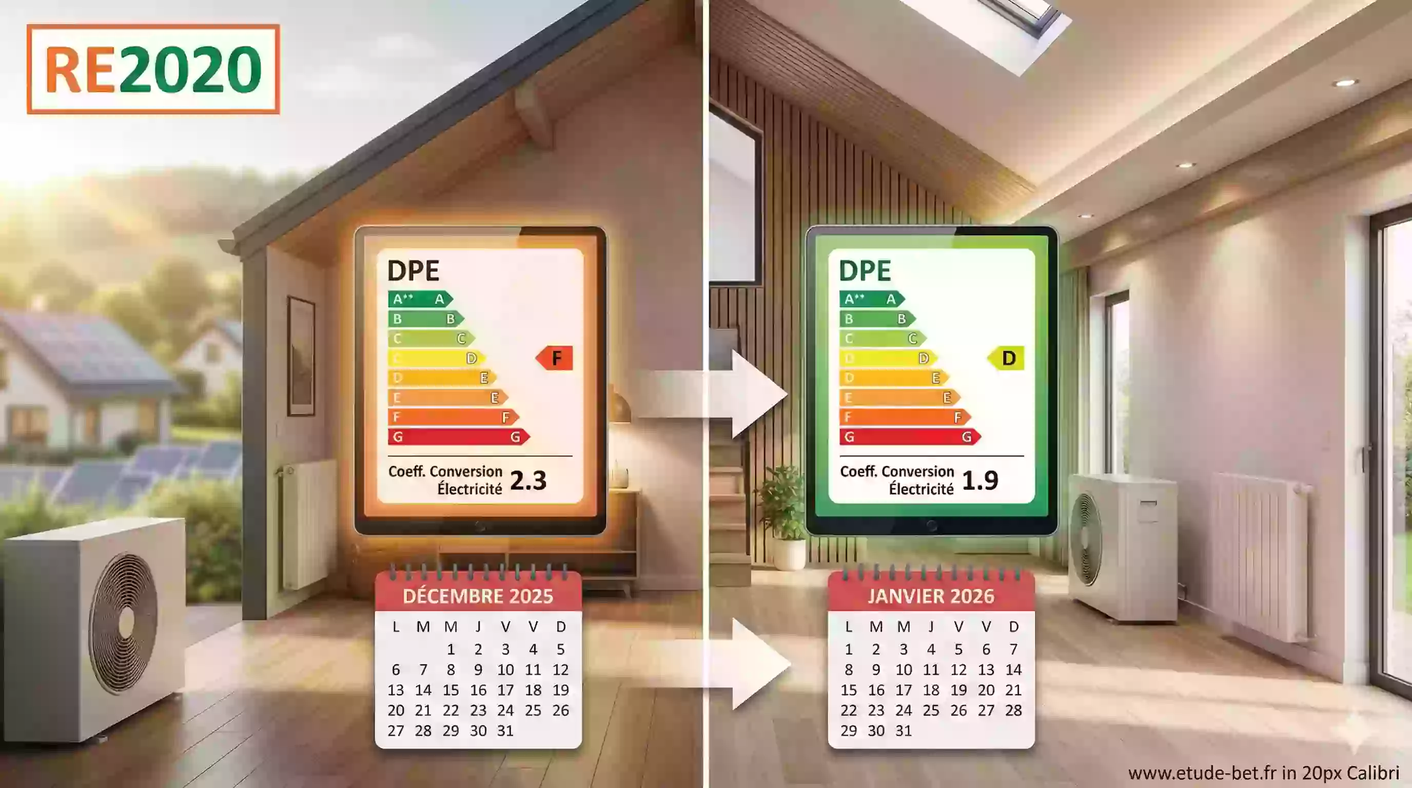 DPE 2026 : le coefficient électrique passe de 2,3 à 1,9