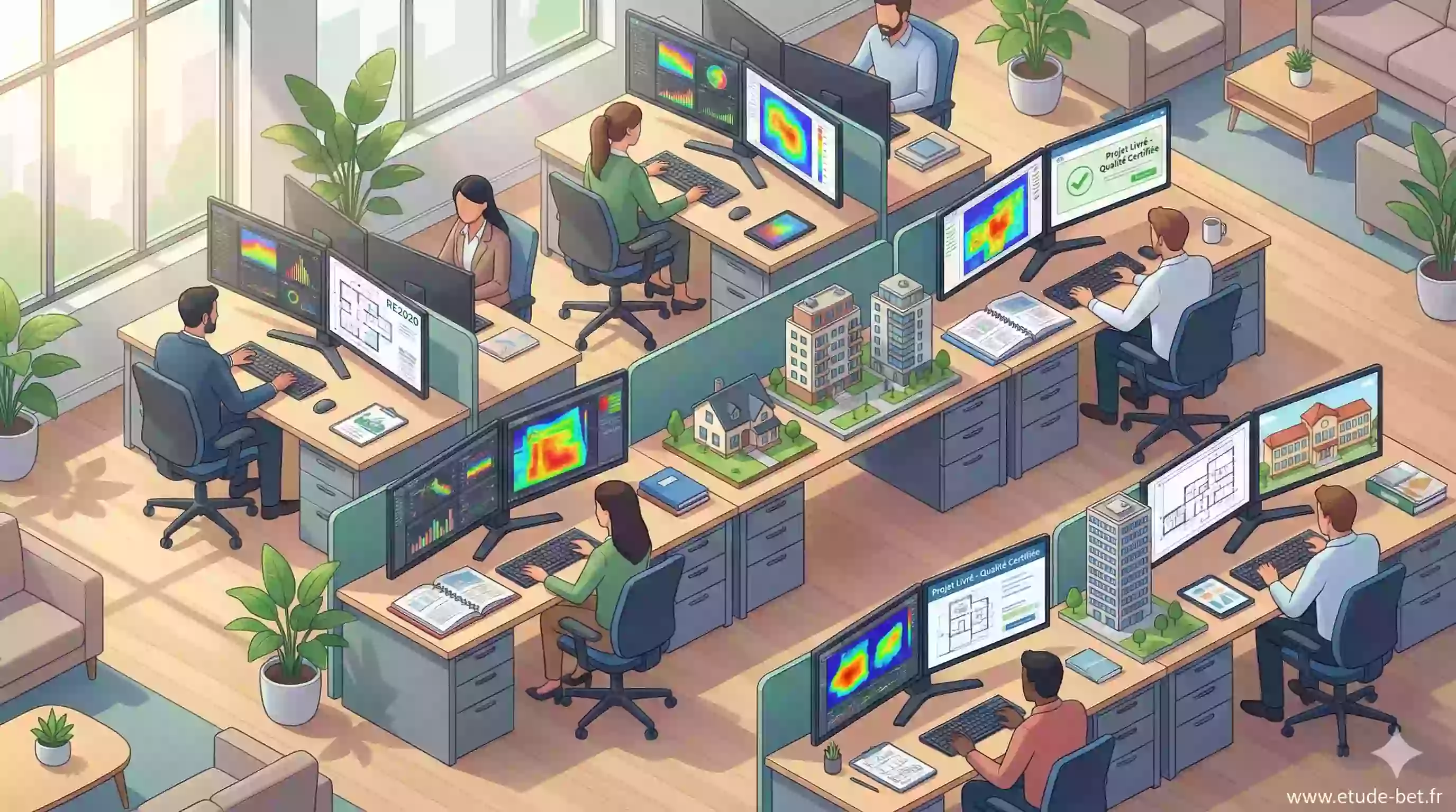 L'équipe Etude-bet au travail