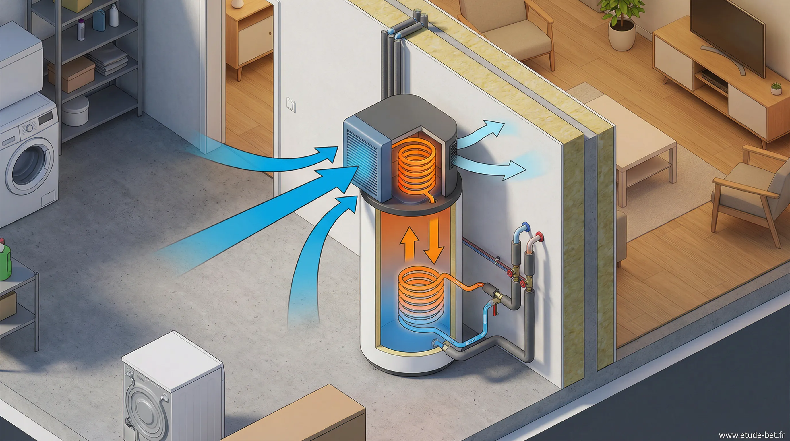 Schéma de fonctionnement du ballon thermodynamique