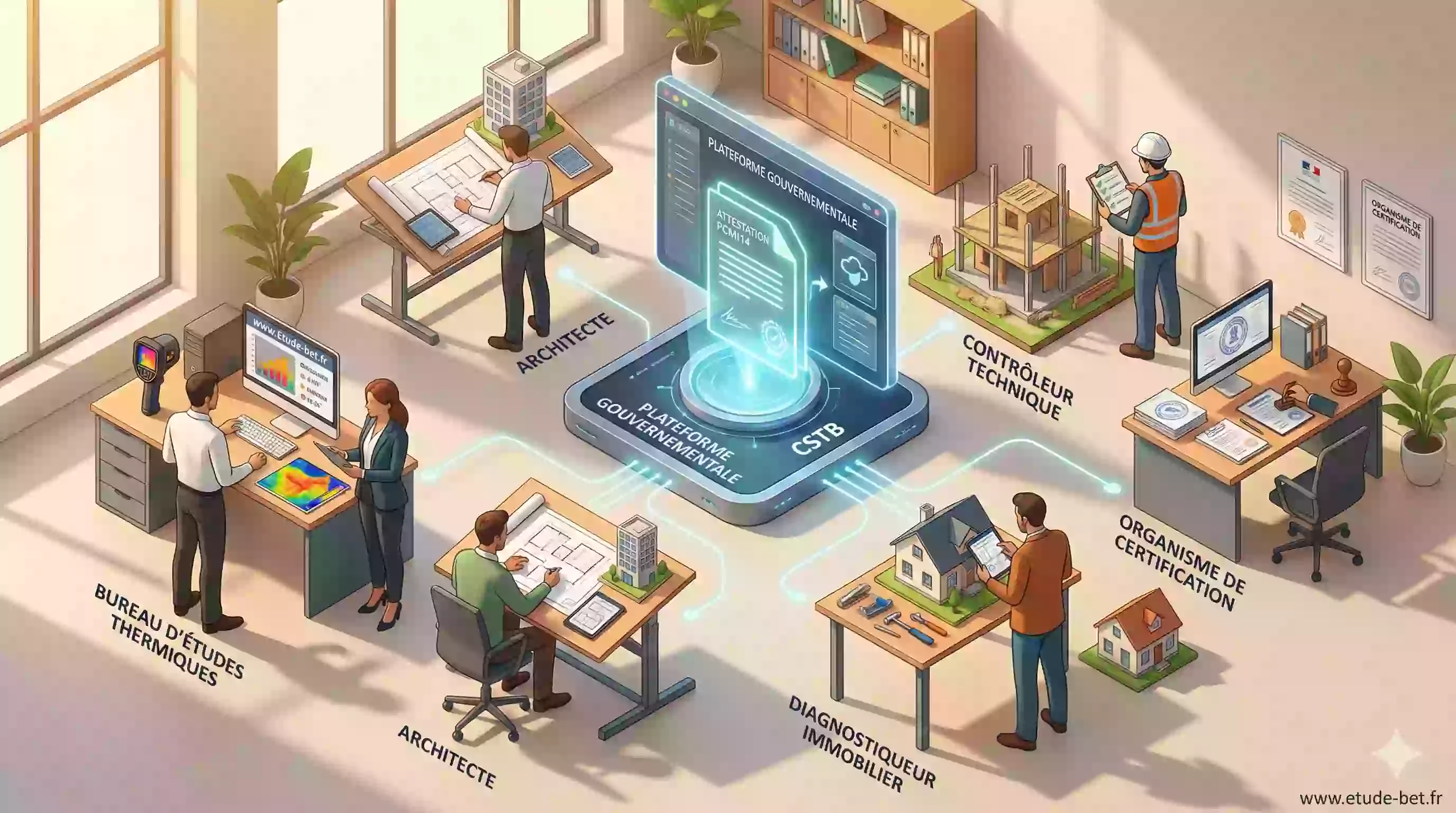 Génération de l'attestation pcmi14 sur la plateforme gouvernementale CSTB