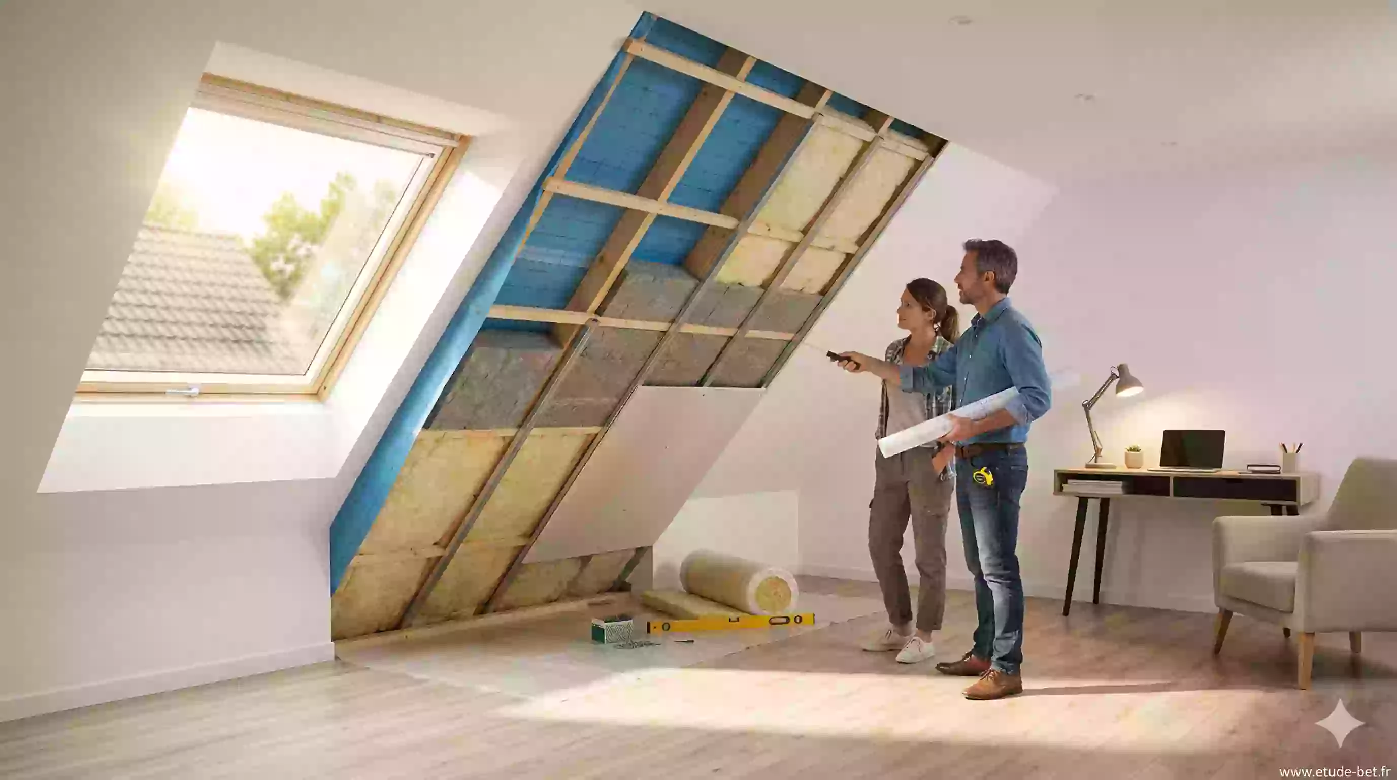 Isolation sous rampants en combles aménagés re2020