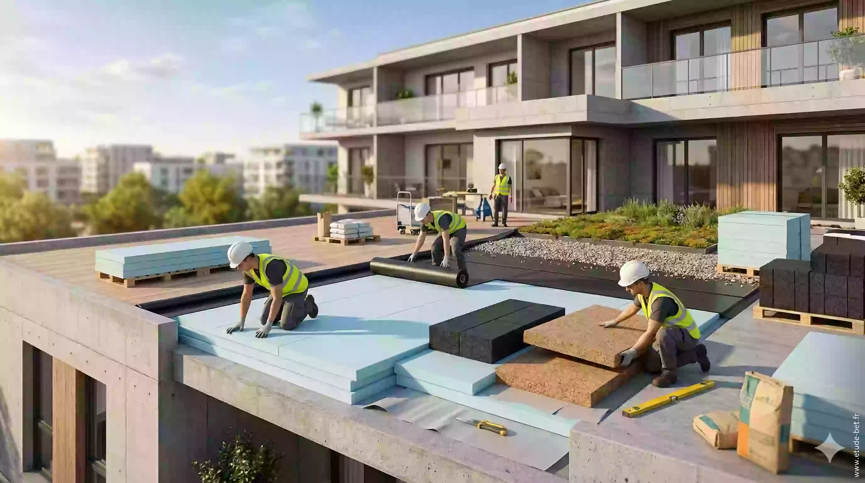 Isolation toiture terrasse par l'extérieur re2020