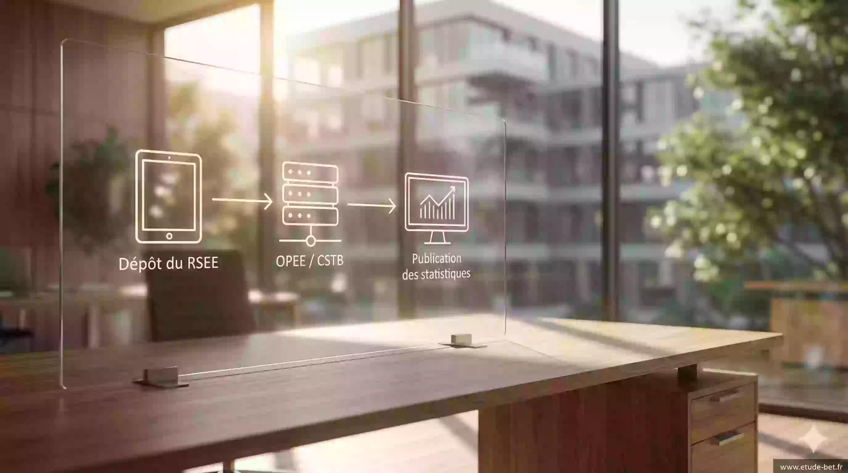 Schéma de fonctionnement de l'OPEE : du dépôt du RSEE à la publication des statistiques