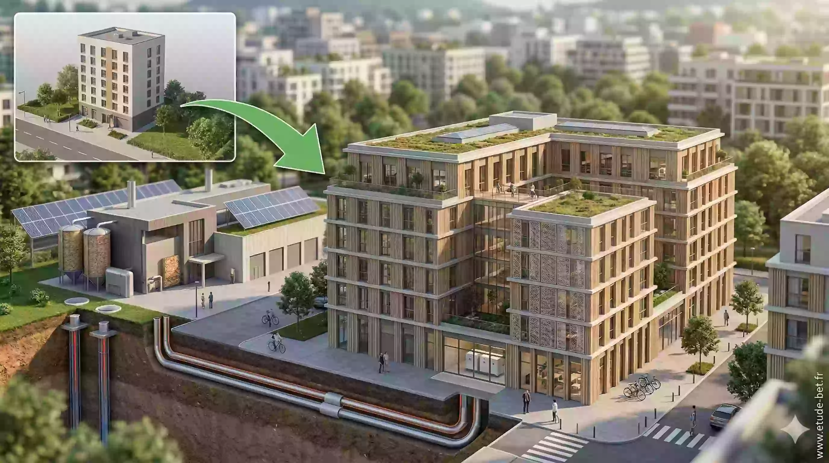 Impact du réseau de chaleur classé sur les indicateurs re2020 Cep et Icénergie