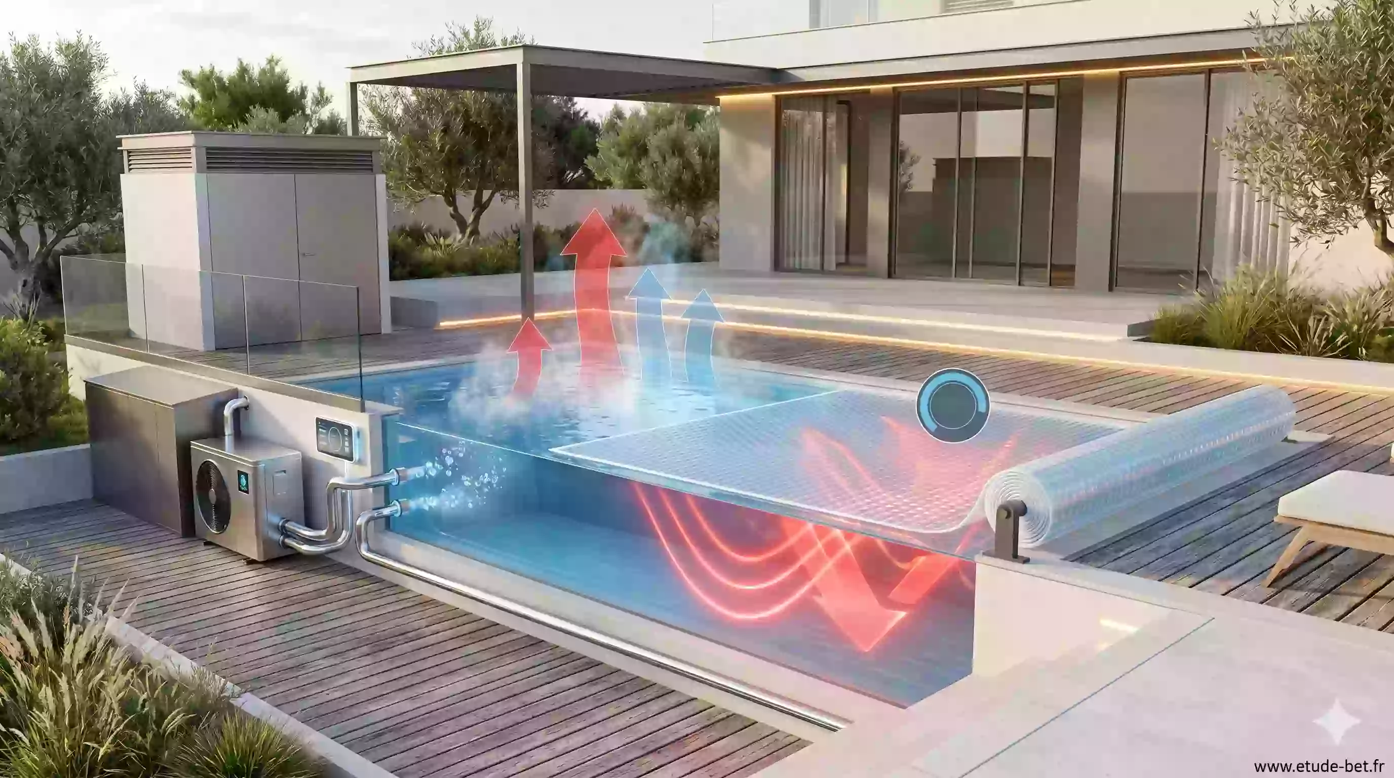 Pompe à chaleur et bâche à bulles pour chauffer une piscine à moindre coût