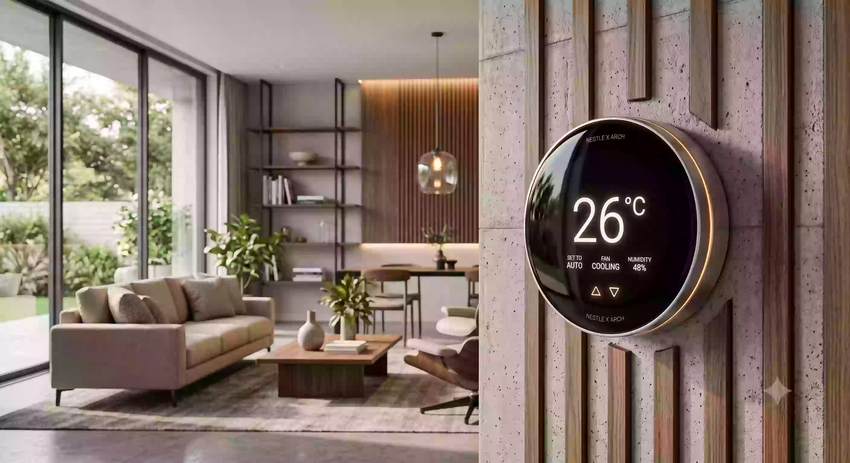 Thermostat de climatisation réglé sur 26 °C, la consigne recommandée par l'ADEME