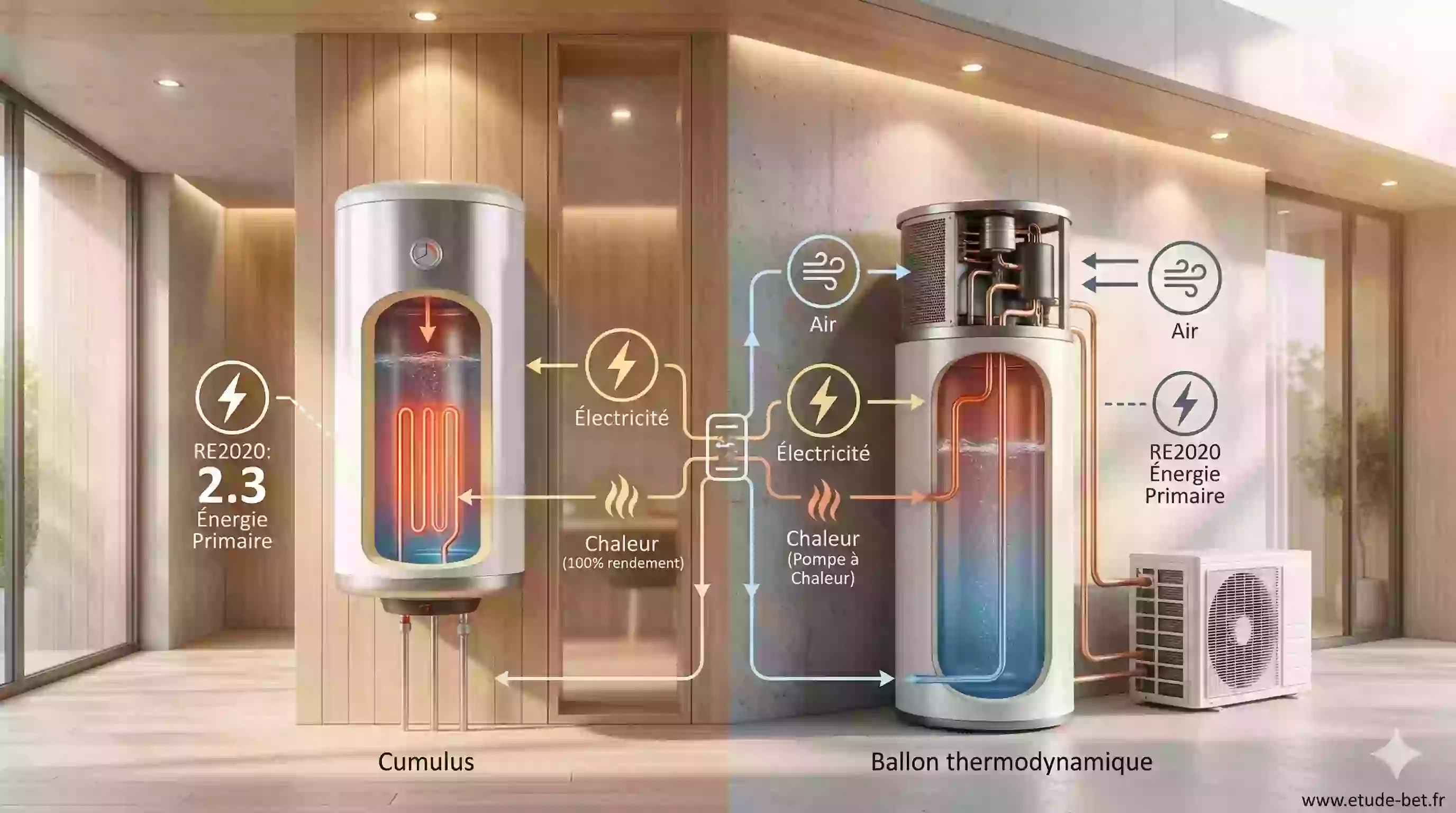 Comparaison cumulus électrique et ballon thermodynamique