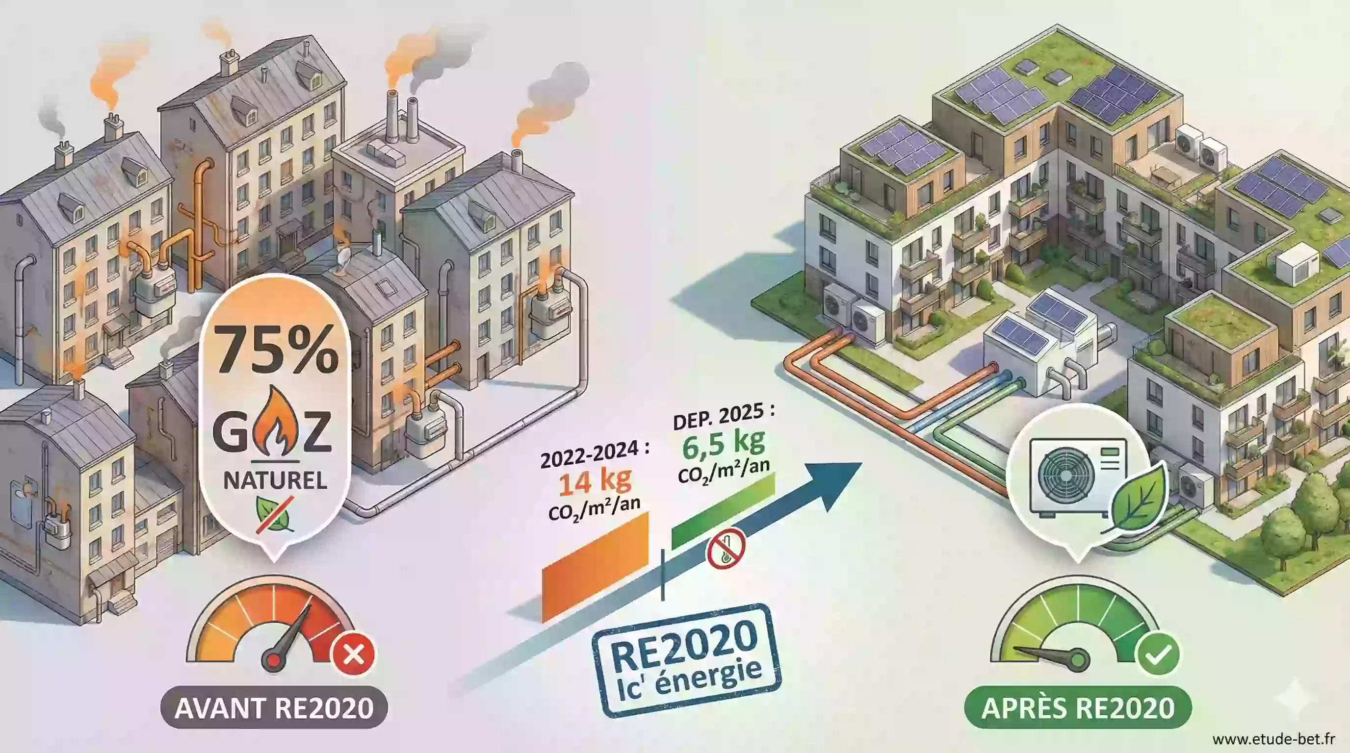 Évolution des seuils Ic énergie en logement collectif re2020