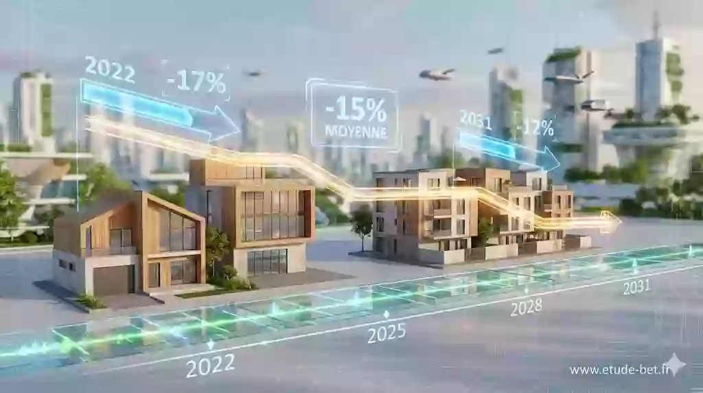Évolution des seuils carbone de la RE2020 entre 2022 et 2031
