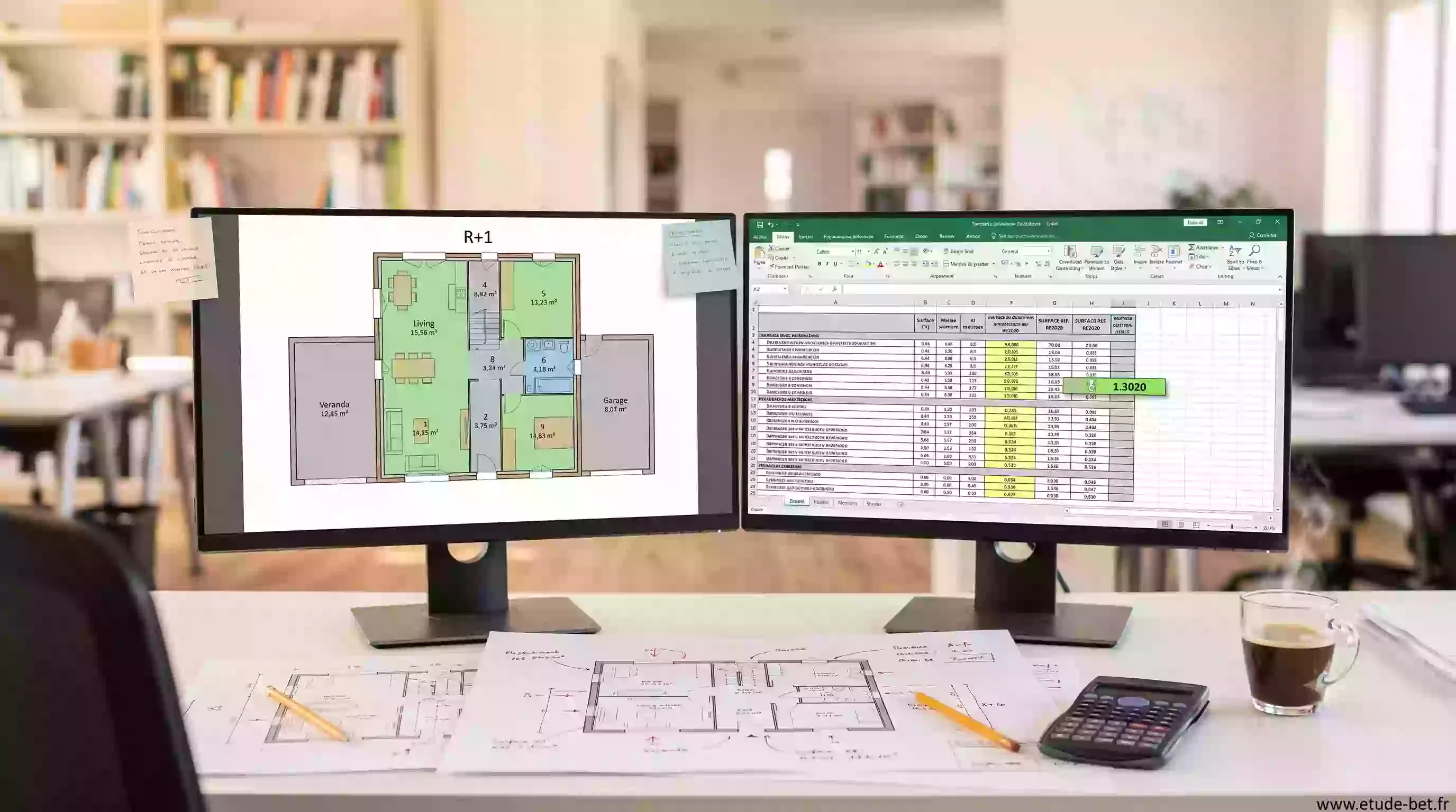 Thermicien reportant la sref d'un plan de maison dans un logiciel d'étude thermique re2020
