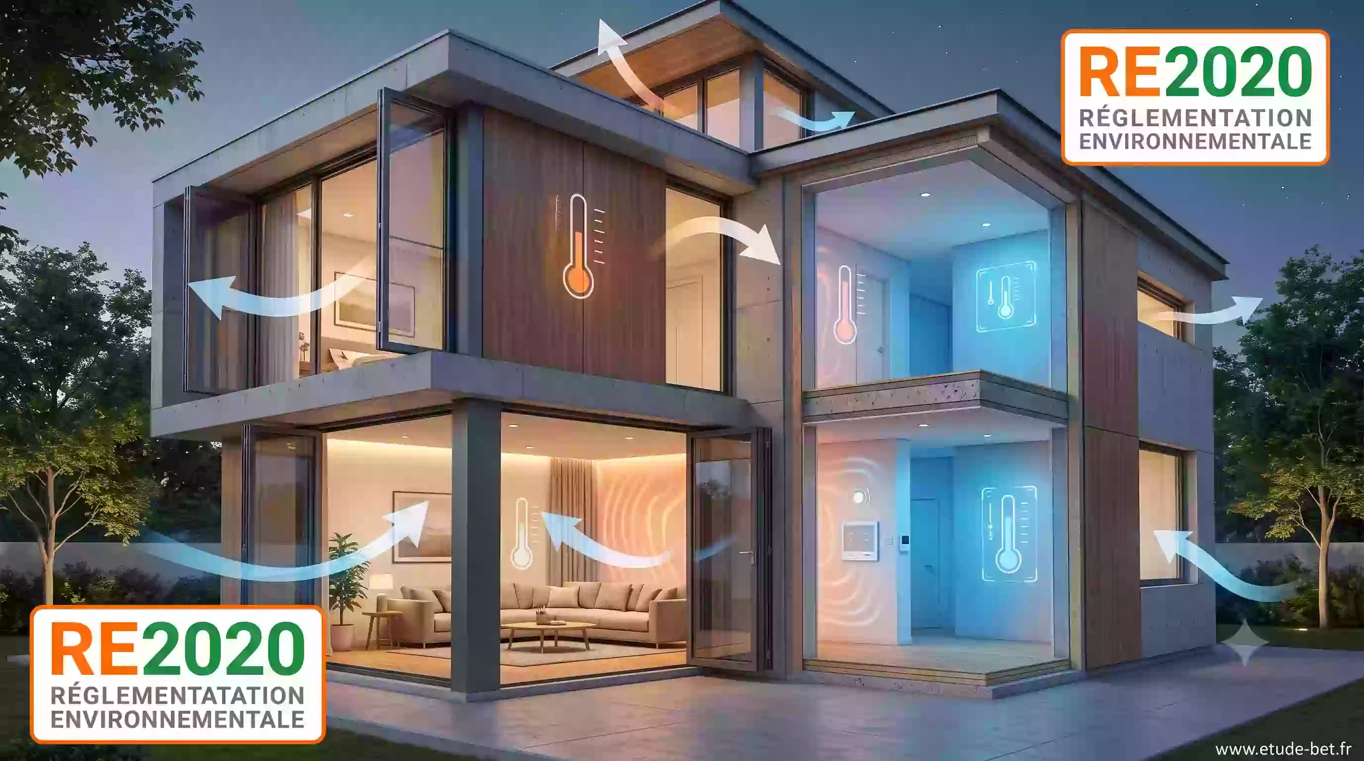 Fenêtres ouvertes la nuit pour surventiler et rafraîchir une maison en été