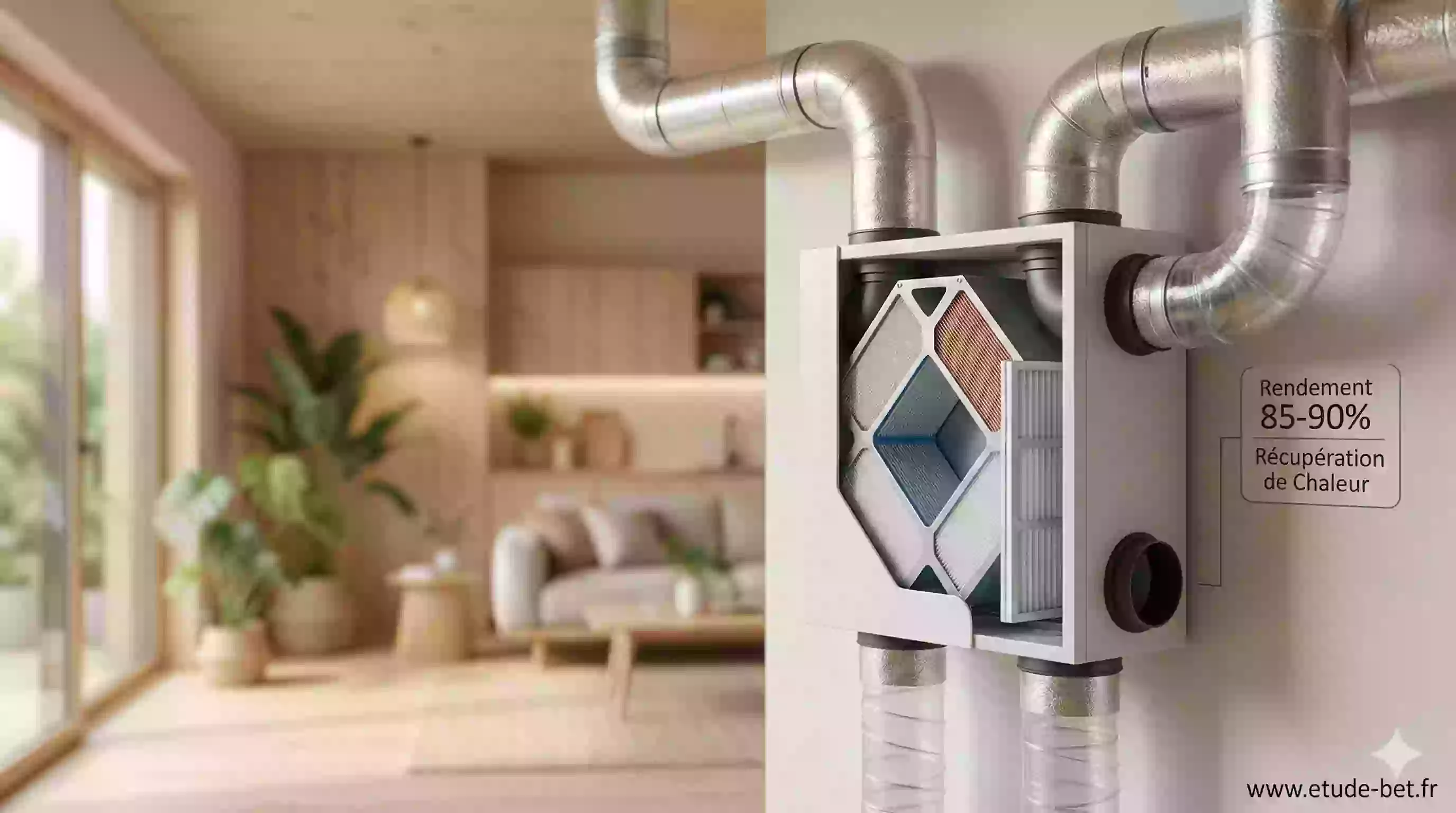 Caisson de VMC double flux avec échangeur thermique